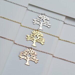 Collier arbre de vie personnalisé multi-prénoms 15 Collier arbre de vie personnalisé multi-prénoms 15