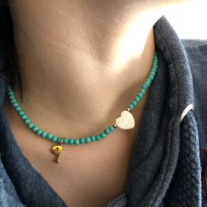 Collier initiale avec perle Lapis Lazuli 14 Collier initiale avec perle Lapis Lazuli 14