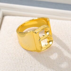 Bague Initiale ajustable pour femmes 12