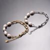 Bracelet à maillons avec perles naturelles 13