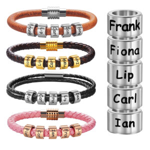 Bracelet en cuir avec breloques personnalisés 10