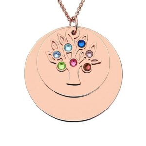 Collier arbre de vie familial avec nom personnalisé 6 Collier arbre de vie familial avec nom personnalisé 6