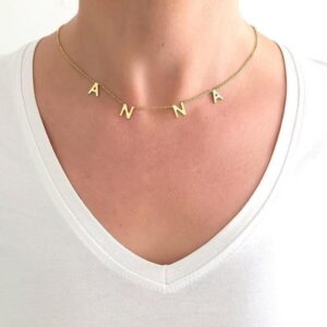 Collier ras de cou avec lettres personnalisées 11 Collier ras de cou avec lettres personnalisées 11