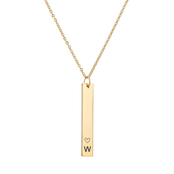 Collier Barre Totem 3D avec initiales 4