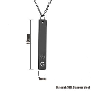 Collier Barre Totem 3D avec initiales 11