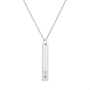 Collier Barre Totem 3D avec initiales 13