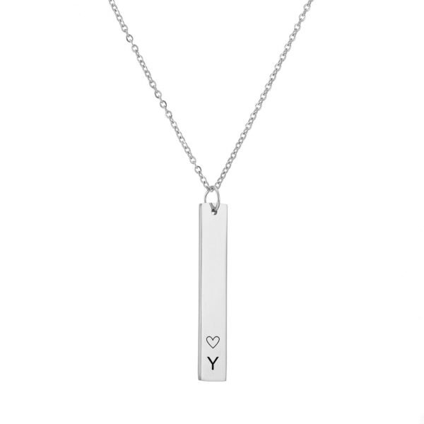 Collier Barre Totem 3D avec initiales 7