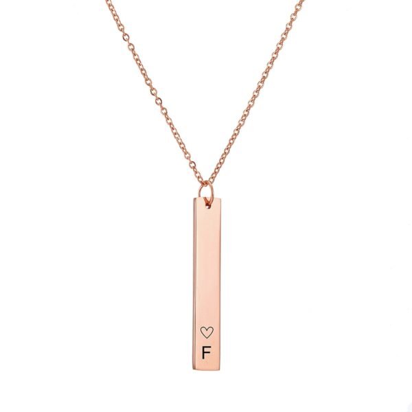 Collier Barre Totem 3D avec initiales 3