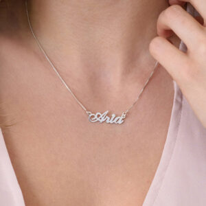 Collier Prénom Hollywood en argent Sterling 925 8 Collier Prénom Hollywood en argent Sterling 925 8