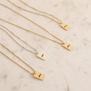 Collier Pendentif Plaque Nominative Personnalisée 9
