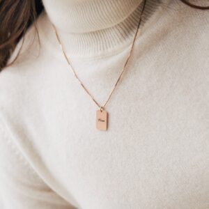 Collier Pendentif Plaque Nominative Personnalisée 11