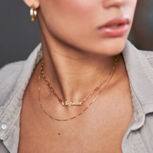 Collier chaîne à maillons personnalisé pour femmes 13