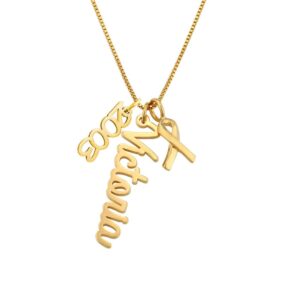 Collier Prénom Chaîne à Gros Maillons, Or, Argent 10