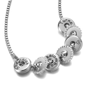 Collier à breloques personnalisées prénoms multiple 10