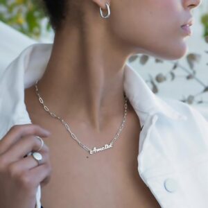 Collier chaîne à maillons personnalisé pour femmes 10