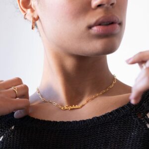 Collier chaîne à maillons personnalisé pour femmes 11