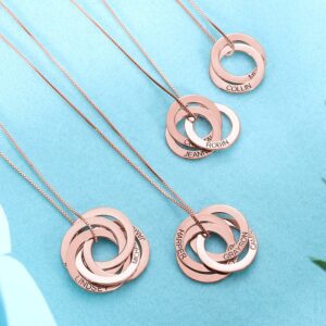 Collier Pendentifs Cercles Argent 925 Personnalisé 16