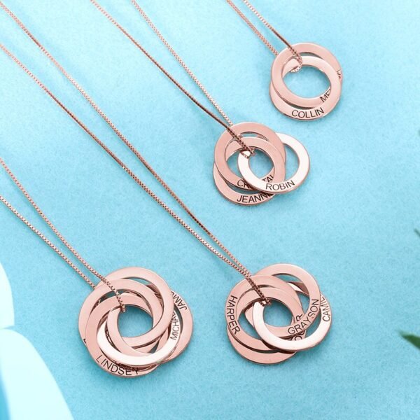 Collier Pendentifs Cercles Argent 925 Personnalisé 9