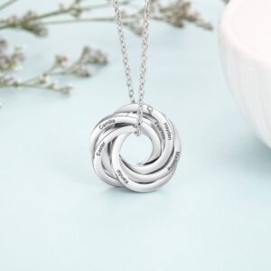 Colliers Pendentif Cercles entrelacés Personnalisés 10
