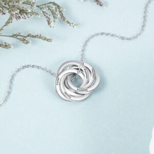 Colliers Pendentif Cercles entrelacés Personnalisés 11
