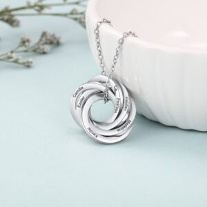 Colliers Pendentif Cercles entrelacés Personnalisés 12