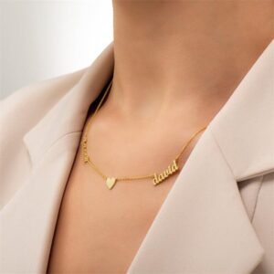 Collier coeur personnalisé 2 prénoms pour femmes 9