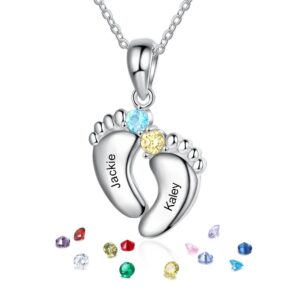 Collier pendentif pieds de bébé personnalisé 10