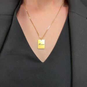 Collier Pendentif Plaque Nominative Personnalisée 12