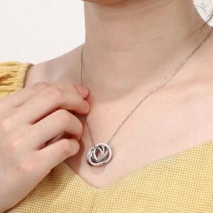 Colliers Pendentif Cercles entrelacés Personnalisés 9