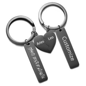 Porte-clés personnalisé cœur séparable pour Couple 11