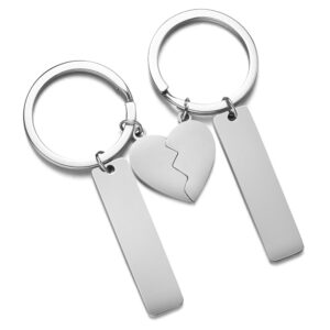 Porte-clés personnalisé cœur séparable pour Couple 14