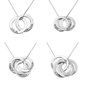 Collier Pendentifs Cercles Argent 925 Personnalisé 12 Collier Pendentifs Cercles Argent 925 Personnalisé 12