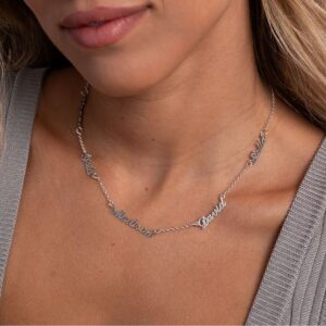 Collier multiples prénoms Or Jaune, Argent 12