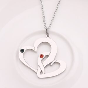 Collier Double Cœurs personnalisés 12