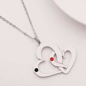 Collier Double Cœurs personnalisés 11
