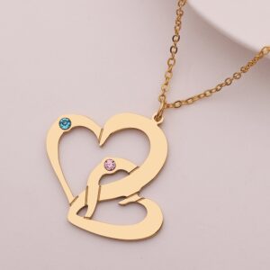 Collier Double Cœurs personnalisés 10
