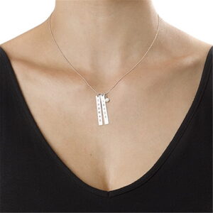 Collier Barres personnalisés en Argent 925 9 Collier Barres personnalisés en Argent 925 9