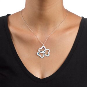 Collier 3 Coeurs personnalisés en argent 925 6