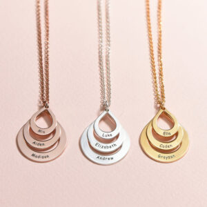 Collier Pendentifs 3 Gouttes d’eau Personnalisées 12