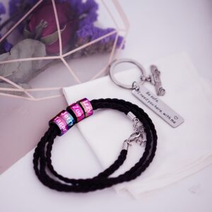 Bracelet Navigator en cuir tressé gravé prénoms 11