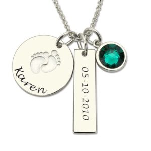 Pendentif Personnalisé nom et Date de Naissance 12 Pendentif Personnalisé nom et Date de Naissance 12