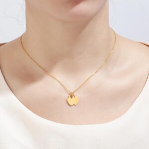 Collier pendentif Double cœur à graver 7