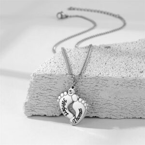 Collier naissance pieds gravés 12 Collier naissance pieds gravés 12