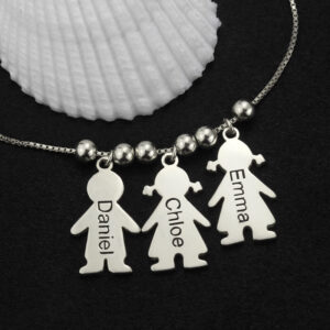 Collier avec Charms Enfants personnalisés Prénoms 10
