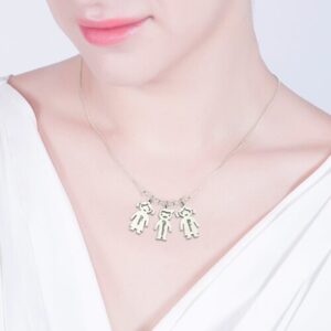 Collier avec Charms Enfants personnalisés Prénoms 12