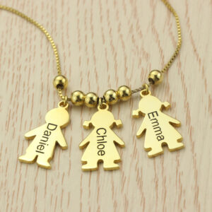 Collier avec Charms Enfants personnalisés Prénoms 14