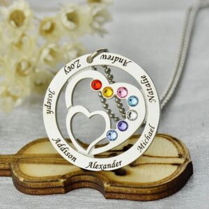 Pendentif Gravé plusieurs Prénoms 12