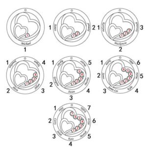 Pendentif Gravé plusieurs Prénoms 14