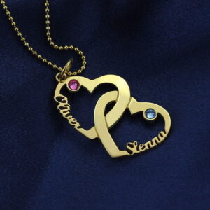 Collier 2 Coeurs Personnalisés en argent 925 10 Collier 2 Coeurs Personnalisés en argent 925 10