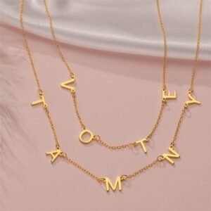 Collier Gravé Lettres séparées, plaqué Or 10